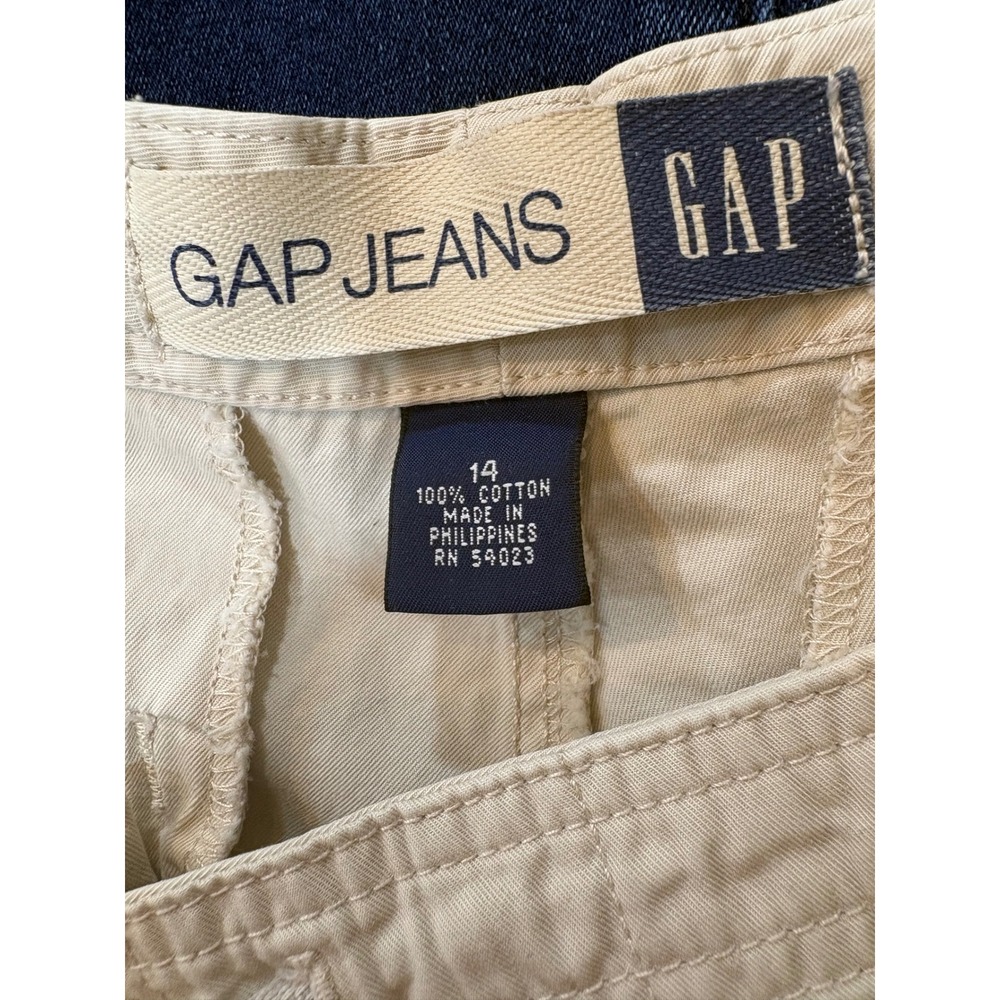 Gap Women's 14 Khaki Tan Cotton Drawstring Straight Leg Casual Pants RN54023 - Picture 3 of 3